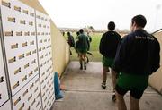 28 January 2007; Donegal stroll on to the field. McKenna Cup Semi Final, Armagh v Donegal, Healy Park, Omagh, Co. Tyrone. Picture Credit: Oliver McVeigh / SPORTSFILE