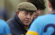 28 January 2007; UCD manager Babs Keating speaks to his players at half time. Walsh Cup, Kilkenny v UCD, Thomastown, Co. Kilkenny. Photo by Sportsfile