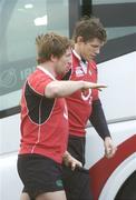 29 January 2007; Ireland's Jerry Flannery and Simon Easterby, right, in conversation before squad training. St Gerard's School, Bray, Co. Wicklow. Picture Credit: Pat Murphy / SPORTSFILE