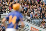 7 September 2014; Kilkenny's Henry Shefflin sits with the substitutes in the Hogan Stand near the Liam MacCarthy cup during the game. GAA Hurling All Ireland Senior Championship Final, Kilkenny v Tipperary. Croke Park, Dublin. Picture credit: Piaras Ó Mídheach / SPORTSFILE