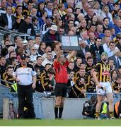 7 September 2014; Kilkenny's Henry Shefflin prepares to come on as a substitute as manager Brian Cody looks on. GAA Hurling All Ireland Senior Championship Final, Kilkenny v Tipperary. Croke Park, Dublin. Picture credit: Piaras Ó Mídheach / SPORTSFILE