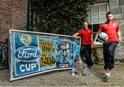 9 September 2014; Pictured ahead of the 2014 FAI Ford Cup Quarter-Final fixtures are Rory Patterson, right, Derry City, and Micheál Schlingermann, Drogheda United. Ford are calling on all Irish football fans to vote for their “New Focus Man of the Round” at facebook.com/FordIreland after each round of this year’s FAI Cup. Every person who votes will be entered into a draw for some fantastic prizes including fuel vouchers and a HD 3DTV. For more information see facebook.com/FordIreland. Ford FAI Cup Quarter-Final press conference, Merrion Square, Dublin. Picture credit: David Maher / SPORTSFILE