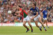 30 August 2014; Tom Parsons, Mayo, in action against Anthony Maher, Kerry. GAA Football All Ireland Senior Championship, Semi-Final Replay, Kerry v Mayo. Gaelic Grounds, Limerick. Picture credit: Stephen McCarthy / SPORTSFILE