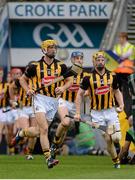 7 September 2014; Kilkenny's Colin Fennelly, left, Brian Hogan and Richie Power, right, run on to the pitch before the game. GAA Hurling All Ireland Senior Championship Final, Kilkenny v Tipperary. Croke Park, Dublin. Picture credit: Piaras Ó Mídheach / SPORTSFILE