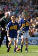 7 September 2014; Aodán Whitty, Craanford NS, Gorey, Co. Wexford, left, and, Conor Sweeney, DungourneyNS, Dungourney, Co. Cork, representing Tipperary, during the INTO/RESPECT Exhibition GoGames. Croke Park, Dublin. Picture credit: Ray McManus / SPORTSFILE