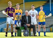 10 September 2014; Ger Cunningham, centre, Bord Gáis Energy Sports Ambassador with, from left, Wexford captain Shane O'Gorman, Clare captain Tony Kelly, All-Irelans 'B' Finalists Kildare captain Gerry Keegan and Roscommon's Paul Kenny in attendance at a Bord Gáis Energy GAA Hurling Under 21 Championship Final media event. Semple Stadium, Thurles, Co. Tipperary. Picture credit: Matt Browne / SPORTSFILE