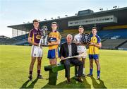 10 September 2014; Ger Cunningham, centre, Bord Gáis Energy Sports Ambassador with, from left, Wexford captain Shane O'Gorman, Clare captain Tony Kelly, All-Ireland 'B' Finalists Kildare captain Gerry Keegan and Roscommon's Paul Kenny in attendance at a Bord Gáis Energy GAA Hurling Under 21 Championship Final media event. Semple Stadium, Thurles, Co. Tipperary. Picture credit: Matt Browne / SPORTSFILE