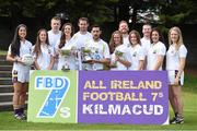 11 September 2014; A host of Kilmacud Crokes stars, past and present, were on hand in Kilmacud Crokes as the 2014 FBD 7's was launched. This is the 42nd year of Ireland's premier 7's tournament which has become a firm favourite in the GAA calendar for both players and supporters alike. In attendance at the 2014 FBD7s launch, from left, Molly Lamb, Eabha Rutledge, Dave Nestor, Michelle Davoren, Darren Magee, Mark McHugh, Ann Marie McBarron, Mark Vaughan, Aoife Kane, Ronan Ryan, Orla McDonald and Aisling Whitely. Kilmacud Crokes GAA Club, Burke Park, Glenalbyn, Stillorgan, Co. Dublin. Picture credit: Brendan Moran / SPORTSFILE