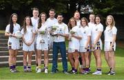 11 September 2014; A host of Kilmacud Crokes stars, past and present, were on hand in Kilmacud Crokes as the 2014 FBD 7's was launched. This is the 42nd year of Ireland's premier 7's tournament which has become a firm favourite in the GAA calendar for both players and supporters alike. In attendance at the 2014 FBD7s launch, from left, Molly Lamb, Eabha Rutledge, Dave Nestor, Michelle Davoren, Darren Magee, Mark McHugh, Ann Marie McBarron, Mark Vaughan, Aoife Kane, Ronan Ryan, Orla McDonald and Aisling Whitely. Kilmacud Crokes GAA Club, Burke Park, Glenalbyn, Stillorgan, Co. Dublin. Picture credit: Brendan Moran / SPORTSFILE