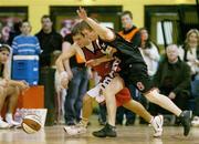 26 January 2007; Jack O'Mahoney, Ballincollig, in action against Alan O'Brien, Templeogue. U18 Men’s National Cup Final, Ballincollig, Cork v Templeogue, Dublin, National Basketball Arena, Tallaght, Dublin. Picture credit: Brendan Moran / SPORTSFILE