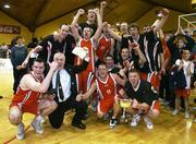 27 January 2007; The Tolka Rovers team calebrate with the cup after the game. Men's Senior National Cup Final, Blue Demons, Cork v Tolka Rovers, Dublin, National Basketball Arena, Tallaght, Dublin. Picture credit: Brendan Moran / SPORTSFILE
