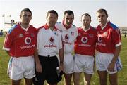 27 January 2007; Jack O'Connor with Kerry players Aidan O'Mahony, Michael McCarthy, Seamus Moynihan and Sean O'Sullivan before the game . Vodafone GAA All Stars Tour 2007, Vodafone All Stars Exhibition Game,  Vodafone GAA All Stars 2005 v Vodafone GAA All Stars 2006, Dubai Polo and Equestrian Club, Arabian Ranches, Dubai, United Arab Emirates. Picture credit: Ray McManus / SPORTSFILE