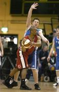 28 January 2007; Dave Fanning, Abrakebabra Tigers, in action against Niall O'Reilly, UCC Demons. Men's Superleague National Cup Final, Abrakebabra Tigers, Tralee, Co. Kerry v UCC Demons, Cork, National Basketball Arena, Tallaght, Dublin. Picture credit: Brendan Moran / SPORTSFILE