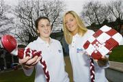 29 January 2007; Galway GAA stars, Niamh Fahy, left, and Veronica Curtin, at the Gaelic Telecom launch. The campaign will raise money directly for local GAA Clubs and schools throughout Galway. Meyrick Hotel, Eyre Square, Co. Galway. Picture credit: David Maher / SPORTSFILE