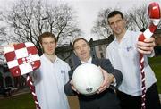 29 January 2007; Galway County board Chairman Gerry Larkin, centre, with Galway GAA stars Tony Og Regan, left and Joe Bergin, at the Gaelic Telecom launch. Meyrick Hotel, Eyre Square, Co. Galway. Picture credit: David Maher / SPORTSFILE