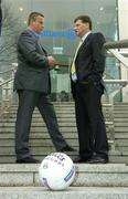 29 January 2007; The 2007 Allianz NFL campaign is set for an historic opening fixture this Saturday night when Dublin and Tyrone clash in the first ever floodlit game at Croke Park. At the launch of the 2007 Allianz Football League campaign are, Paul Caffrey, left, Dublin manager, and John O'Mahony, Mayo manager. Allianz House, Burlington Road, Dublin. Picture credit: Brendan Moran / SPORTSFILE