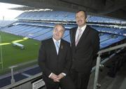 30 January 2007; GAA President Nickey Brennan with Dr. Pat Duggan, chairman of the GAA Medical, Scientific and Welfare committee, after a GAA press conference to announce player welfare health initiatives. Croke Park, Dublin. Photo by Sportsfile *** Local Caption ***