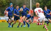 13 September 2014; Hugo Keenan, Leinster, makes a break during the game. Under 19 Interprovincial, Ulster v Leinster, Deramore Park, Belfast, Co. Antrim. Picture credit: Oliver McVeigh / SPORTSFILE