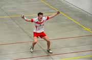 13 September 2014; Johnny Woods, Tyrone, celebrates after winning the match. M Donnelly All-Ireland 60x30 GAA Handball Men's Open Minor Singles Final, Johnny Woods v Daniel Hayes. Abbeylara, Co. Longford. Picture credit: Dáire Brennan / SPORTSFILE