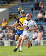 13 September 2014; Sean Gainey, Kildare, in action against Thomas Featherston, Roscommon. Bord Gáis Energy GAA Hurling Under 21 All-Ireland 'B' Championship Final, Roscommon v Kildare. Semple Stadium, Thurles, Co. Tipperary. Picture credit: Ray McManus / SPORTSFILE