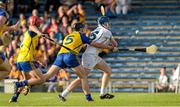 13 September 2014; Ryan Casey shoots past Roscommon's Darren Fallon, 5, and corner back Paul Dolan, 2, to score a goal for Kildare in the 44th minute. Bord Gáis Energy GAA Hurling Under 21 All-Ireland 'B' Championship Final, Roscommon v Kildare. Semple Stadium, Thurles, Co. Tipperary. Picture credit: Ray McManus / SPORTSFILE