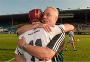 13 September 2014; Kildare manager Noel McMahon and captain Gerry Keegan embrace after the final whistle. Bord Gáis Energy GAA Hurling Under 21 All-Ireland 'B' Championship Final, Roscommon v Kildare. Semple Stadium, Thurles, Co. Tipperary. Picture credit: Ray McManus / SPORTSFILE