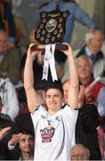 13 September 2014; Kildare captain Gerry Keegan lefts the trophy. Bord Gáis Energy GAA Hurling Under 21 All-Ireland 'B' Championship Final, Roscommon v Kildare. Semple Stadium, Thurles, Co. Tipperary. Picture credit: Ray McManus / SPORTSFILE