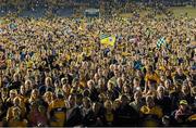 13 September 2014; Clare supporters on the pitch as captain Tony Kelly lifts the trophy. Bord Gáis Energy GAA Hurling Under 21 All-Ireland 'A' Championship Final, Clare v Wexford. Semple Stadium, Thurles, Co. Tipperary. Picture credit: Ray McManus / SPORTSFILE