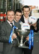 30 January 2007; Head of Allianz Northern Ireland Adrian Toner, left, with Tyrone's Ryan McMenamin and Dublin's Ciaran Whelan at a press conference ahead of their Allianz National Football League game, Dublin v Tyrone on Saturday 3 February 2007. Europa Hotel, Belfast, Co. Antirm. Picture Credit: Oliver McVeigh / SPORTSFILE