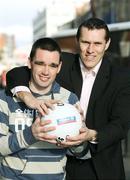 30 January 2007; Dublin's Ciaran Whelan, right, and Tyrone's Ryan McMenamin at a press conference ahead of their Allianz National Football League game, Dublin v Tyrone on Saturday 3 February 2007. Europa Hotel, Belfast, Co. Antirm. Picture Credit: Oliver McVeigh / SPORTSFILE