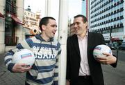 30 January 2007; Dublin's Ciaran Whelan, right, and Tyrone's Ryan McMenamin at a press conference ahead of their Allianz National Football League game, Dublin v Tyrone on Saturday 3 February 2007. Europa Hotel, Belfast, Co. Antirm. Picture Credit: Oliver McVeigh / SPORTSFILE