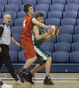 30 January 2007; Cian McCormack, St Conleths Dublin, in action against Jordan Carty, Abbey Vocational Donegal. U16.C. Boy's Schools Cup Finals, Abbey Vocational Donegal v St Conleths Dublin, National Basketball Arena, Tallaght, Dublin. Picture credit: Pat Murphy / SPORTSFILE