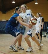 30 January 2007; Claire Morris, St Nathys Ballaghaderreen, in action against Eimear Healy, St Marys Charleville. U16.C. Girl's Schools Cup Finals, St Nathys Ballaghaderreen v St Marys Charleville, National Basketball Arena, Tallaght, Dublin. Picture credit: Pat Murphy / SPORTSFILE