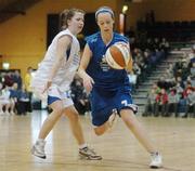 30 January 2007; Mariah Reidy, St Marys Charleville, in action against Amy Corrigan, St Nathys Ballaghaderreen. U16.C. Girl's Schools Cup Finals, St Nathys Ballaghaderreen v St Marys Charleville, National Basketball Arena, Tallaght, Dublin. Picture credit: Pat Murphy / SPORTSFILE