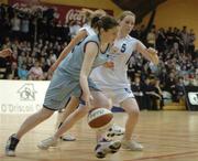 30 January 2007; Mairead Gilboy, Carrick on Shannon C.S, in action against Erin Reidy, St Marys Charleville. U19.C. Girl's Schools Cup Finals, St Marys Charleville v Carrick on Shannon C.S., National Basketball Arena, Tallaght, Dublin. Picture credit: Pat Murphy / SPORTSFILE
