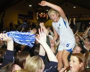 30 January 2007; Eileen O'Mahony, St Marys Charleville, celebrates after her sides victory over Carrick on Shannon C.S. U19.C. Girl's Schools Cup Finals, St Marys Charleville v Carrick on Shannon C.S., National Basketball Arena, Tallaght, Dublin. Photo by Sportsfile