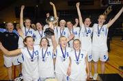 30 January 2007; St Marys Charleville celebrate after their victory over Carrick on Shannon C.S. U19.C. Girl's Schools Cup Finals, St Marys Charleville v Carrick on Shannon C.S., National Basketball Arena, Tallaght, Dublin. Photo by Sportsfile  *** Local Caption ***