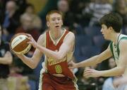 31 January 2007; Conor Foley, Calasanctius College, Oranmore, Co. Galway, in action against Chris Henry, St Malachy's, Belfast. U16.A. Boy's Schools Cup Finals, St Malachy's, Belfast v Calasanctius College, Oranmore, Co. Galway, National Basketball Arena, Tallaght, Dublin. Picture credit: David Maher / SPORTSFILE