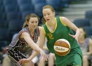 31 January 2007; Caitriona Foley, Calasanctius College Oranmore, in action against Cait Lynch, Presentation Castleisland. U16.A. Girl's Schools Cup Finals, Calasanctius College, Oranmore, Co. Galway v Presentation Castleisland, Co. Kerry, National Basketball Arena, Tallaght, Dublin. Picture credit: David Maher / SPORTSFILE