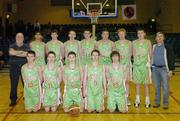 31 January 2007; Calasanctius College, Oranmore, Co. Galway U.19  team. Boy's Schools Cup Finals, Calasanctius College, Oranmore, Co. Galway v St Fintans High School, Dublin, National Basketball Arena, Tallaght, Dublin. Picture credit: David Maher / SPORTSFILE