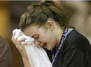 31 January 2007; A dejected Niamh O'Connell from Presentation Listowel Co. Kerry at the end of the game. U19.A. Girl's Schools Cup Finals, Presentation Listowel, Co. Kerry v Holy Faith Clontarf, Dublin, National Basketball Arena, Tallaght, Dublin. Picture credit: David Maher / SPORTSFILE