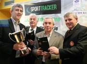 31 January 2007; At the Ulster GAA Senior Football League launch are, l to r; Peter Larkin, Sporttracker, Michael Greenan, GAA Ulster Council President, Peter McGrath, Sporttracker and Declan Flanagan, Chairman of the Ulster GAA senior football league organising committee. Ulster Council GAA Office, Armagh City, Co. Tyrone. Picture credit: Oliver McVeigh / SPORTSFILE