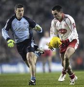3 February 2007; Ryan McMenamin, Tyrone, in action against Colin Moran, Dublin. Allianz NFL Division 1A, Dublin v Tyrone, Croke Park, Dublin. Photo by Sportsfile *** Local Caption ***