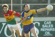 4 February 2007; Rory Donnelly, Clare, in action against Paul Cashin, Carlow. Allianz NFL, Division 2A, Carlow v Clare, Dr. Cullen Park, Carlow. Picture credit: Matt Browne / SPORTSFILE