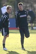 5 February 2007; Dean Shiels and Peter Thompson, Northern Ireland, during squad training. Newforge Country Club, Belfast, Co. Antrim. Picture Credit: Oliver McVeigh / SPORTSFILE