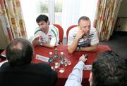 5 February 2007; Keith Gillespie and Maik Taylor, Northern Ireland, during a press conference ahead of their International Friendly against Wales. Hilton Hotel, Belfast, Co. Antrim. Picture Credit: Oliver McVeigh / SPORTSFILE