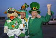 6 February 2007; Republic of Ireland fans Malachy Gormley, left, and Clem Harvey, from Letterkenny, show their support ahead of the 2008 European Championship Qualifier game against San Marino. Serravalle Stadium, San Marino. Picture Credit: Brian Lawless / SPORTSFILE