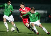 6 February 2007; Jason Koumas, Wales, in action against Keith Gillespie, left, and Steve Davis, Northern Ireland. International friendly, Northern Ireland v Wales, Windsor Park, Belfast, Co. Antrim. Picture Credit: Oliver McVeigh / SPORTSFILE *** Local Caption ***