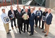 15 September 2014; Pictured at a function to celebrate the Best 15 Hurlers over the last 15 years, a joint initiative between Liberty insurance and Today FM, are Ben O'Connor, Diarmuid O'Sullivan, Cork; Brendan Cummins, Tipperary, Ken McGrath,  John Mullane, both Waterford; Eoin Kelly, Tipperary; DJ Carey, Kilkenny; Colin Lynch Clare; and Ollie Canning, Galway. Front row, from left, Peter McPartlin, CEO of Today FM, Uachtarán Chumann Lúthchleas Gael Liam Ó Néill and Patrick O'Brien, CEO Liberty Insurance Ireland. Not pictured due to training commitments are Kilkenny's Jackie Tyrrell, JJ Delaney, Tommy Walsh, Derek Lyng, Henry Shefflin, and Eddie Brennan. Thousand of votes were cast by members of the public before an expert panel of judges, comprising of Galway Hurling Captain Joe Canning; former Dublin Hurling Manager Anthony Daly; former Cork and Limerick Hurling Manager John Allen; former Kilkenny Hurling player DJ Carey, Liberty Insurance CEO Patrick O’Brien; Today FM Sports Editor John Duggan; Today FM Sports Reporter Paul Collins; and Today FM Presenter Matt Cooper, decided on the winning 15 for 15. The Marker Hotel, Dublin. Picture credit: Pat Murphy / SPORTSFILE