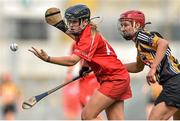 14 September 2014; Laura Tracey, Cork, in action against Aisling Dunphy, Kilkenny. Liberty Insurance All Ireland Senior Camogie Championship Final, Kilkenny v Cork, Croke Park, Dublin. Picture credit: Ramsey Cardy / SPORTSFILE